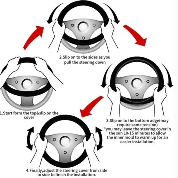 HELLO KITTY Kuromi Colorful Anti-Slip Car Steering  Wheel Cover 15 inches - Picture 8 of 9